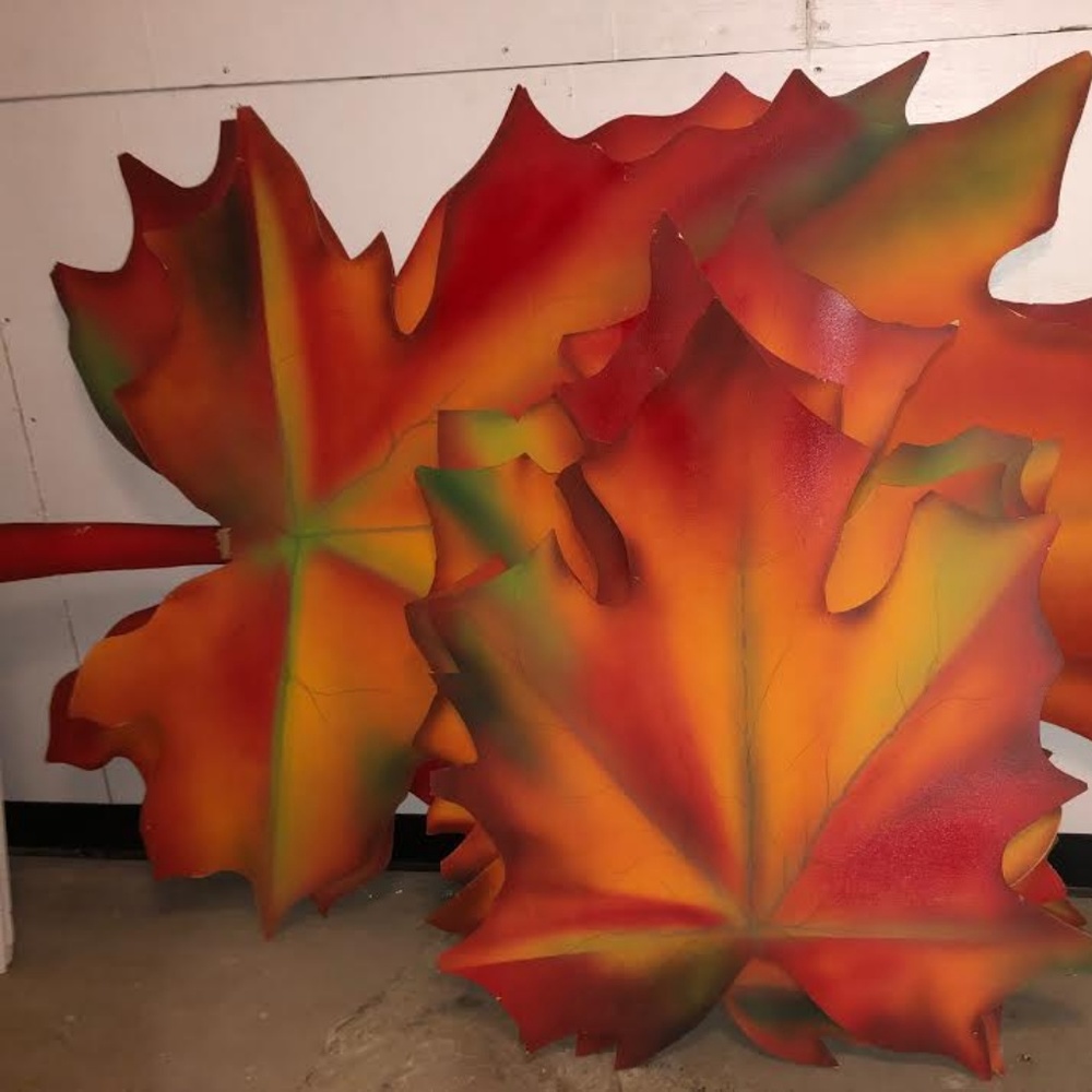Hand painted leaves cutouts